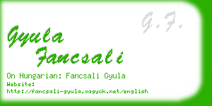 gyula fancsali business card
